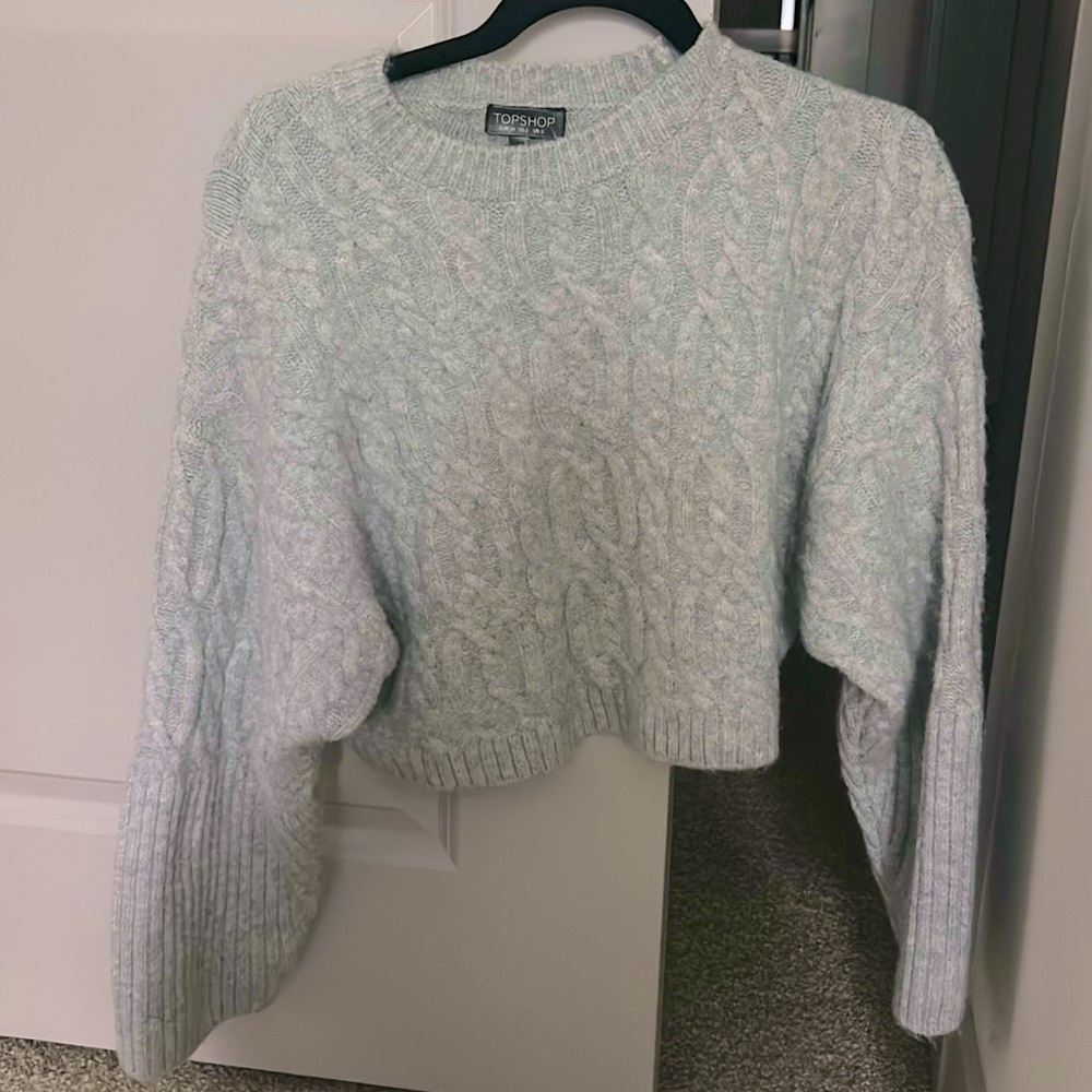 Cropped knit sweater from Topshop